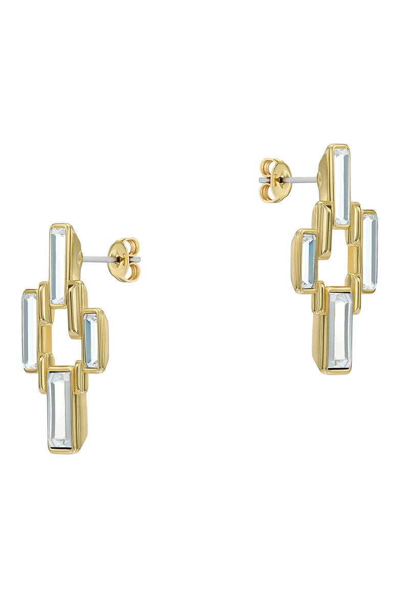 Demi Deco Crystal Stud Earrings, Alternate, color, GOLD TONE CLEAR CRYSTAL