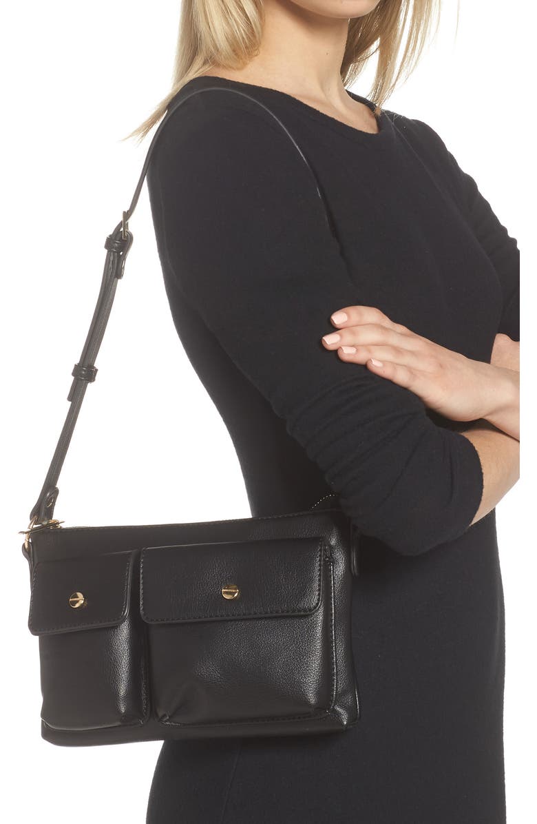 Mali + Lili Miya Double Pocket Vegan Leather Convertible Shoulder Bag, Alternate, color,