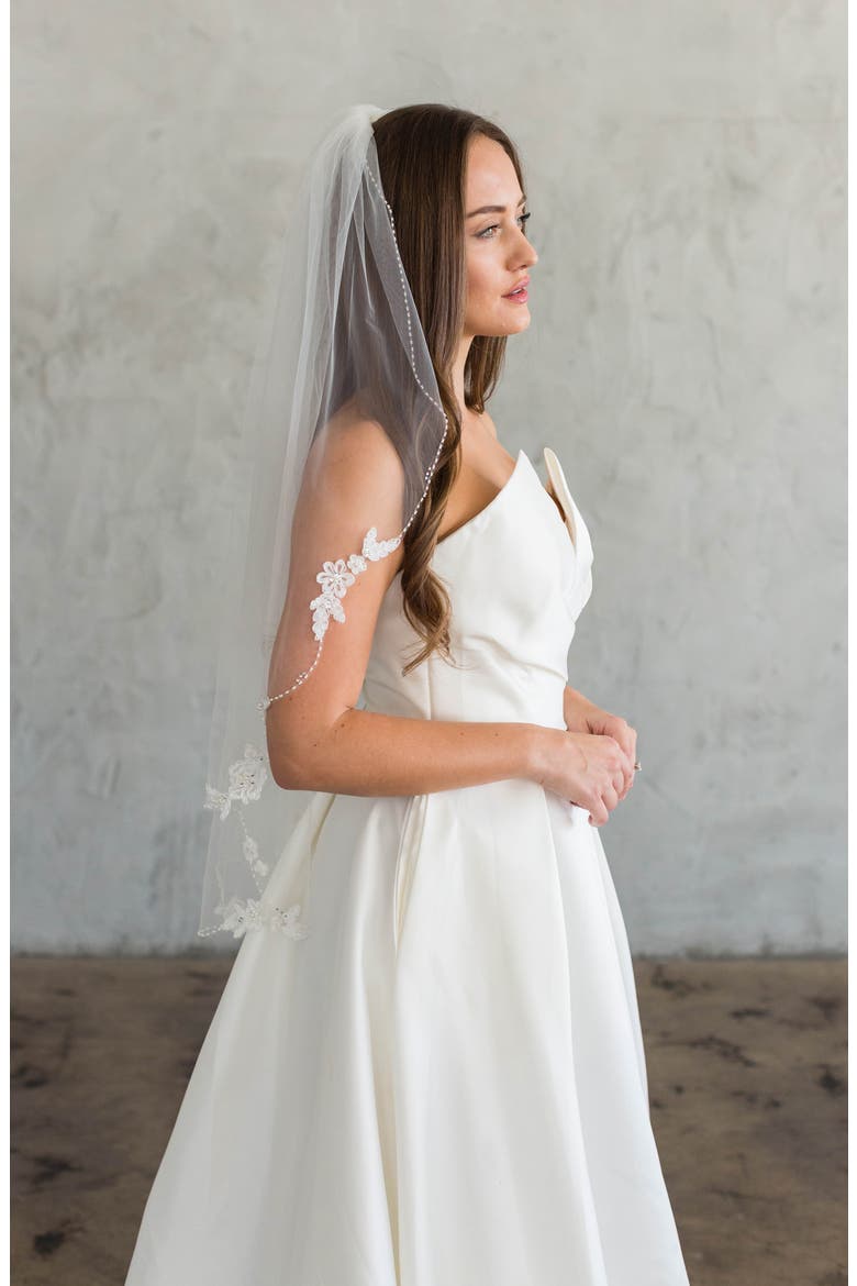 Dyann Tulle Veil (Nordstrom Exclusive), Alternate, color, IVORY