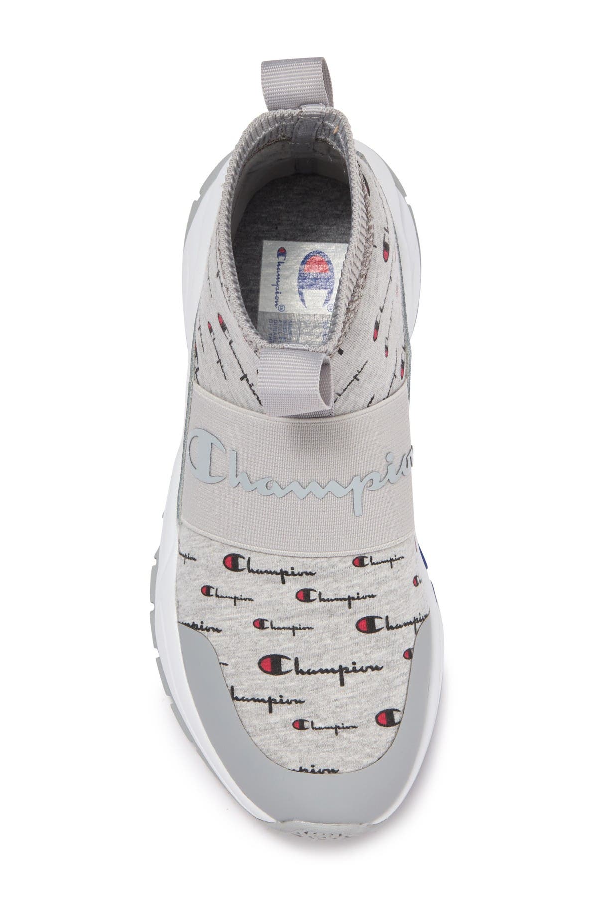 Champion Rally Script High Top Sock Sneaker, Alternate, color, 