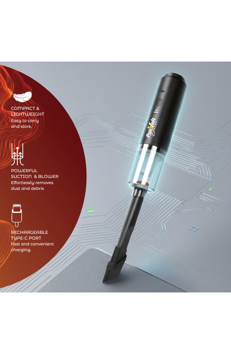 PURSONIC 2-in-1 Mini Wireless Vacuum Cleaner & Air Duster, Alternate, color, Black