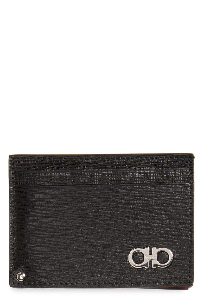 Revival Calfskin Leather Card Case, Main, color, BLACK