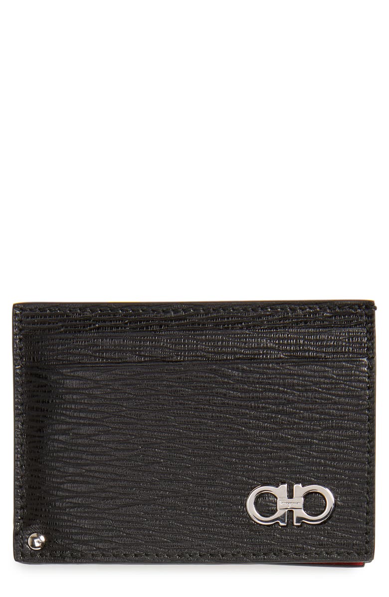 FERRAGAMO Revival Calfskin Leather Card Case, Main, color, 