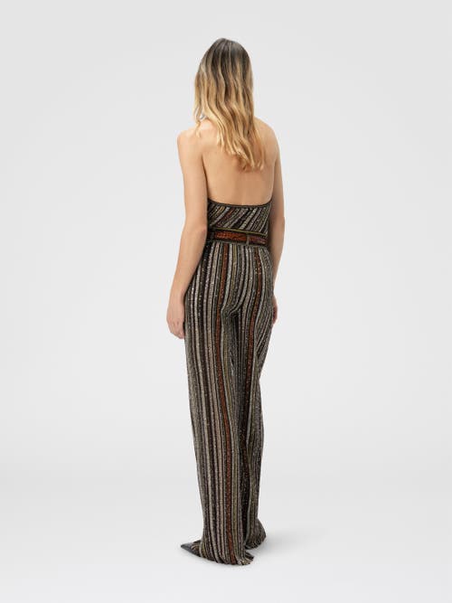 Missoni Long Pants In Herringbone Stripe Knit In Multi