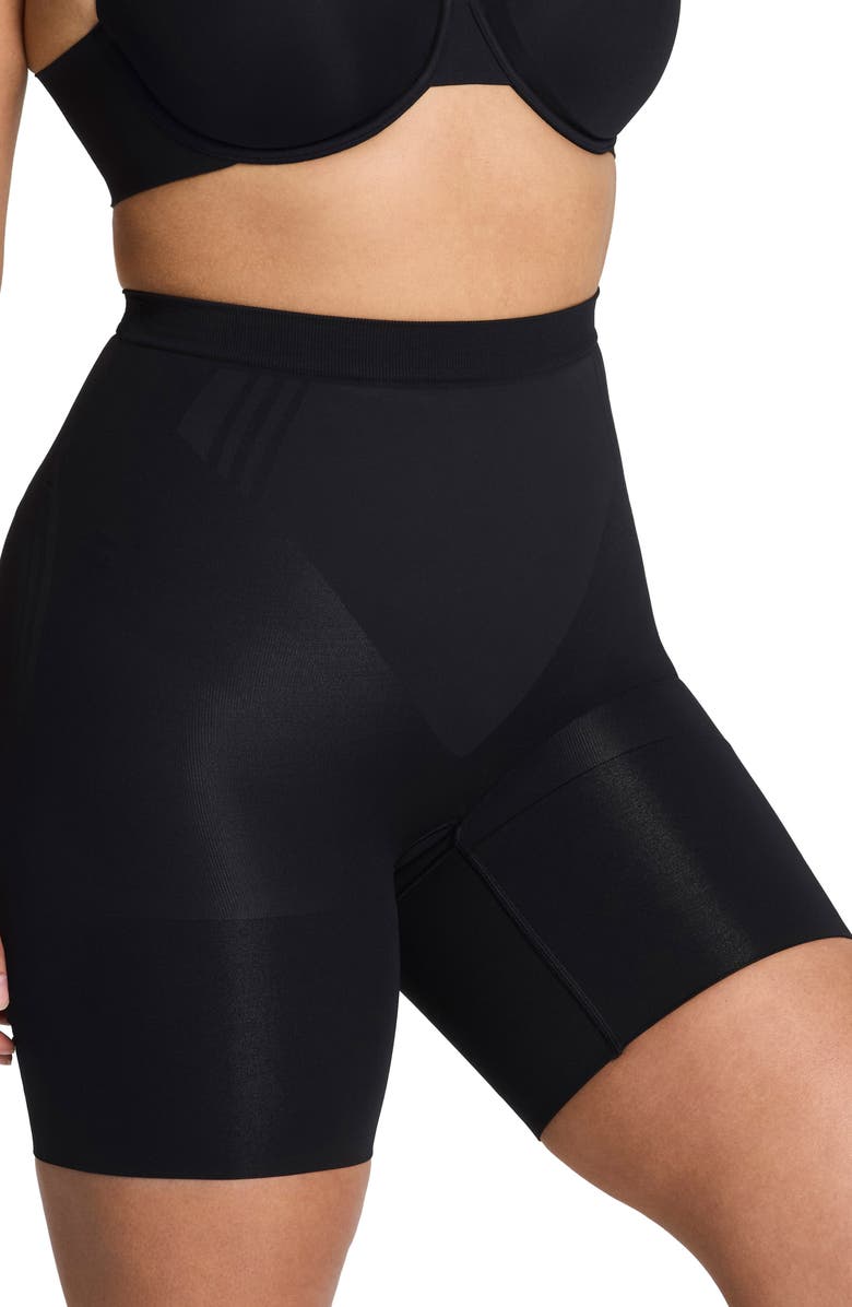 SPANX<sup>®</sup> SPANXsculpt<sup>™</sup> GoFigure Mid Thigh Shaper Shorts, Alternate, color, Very Black