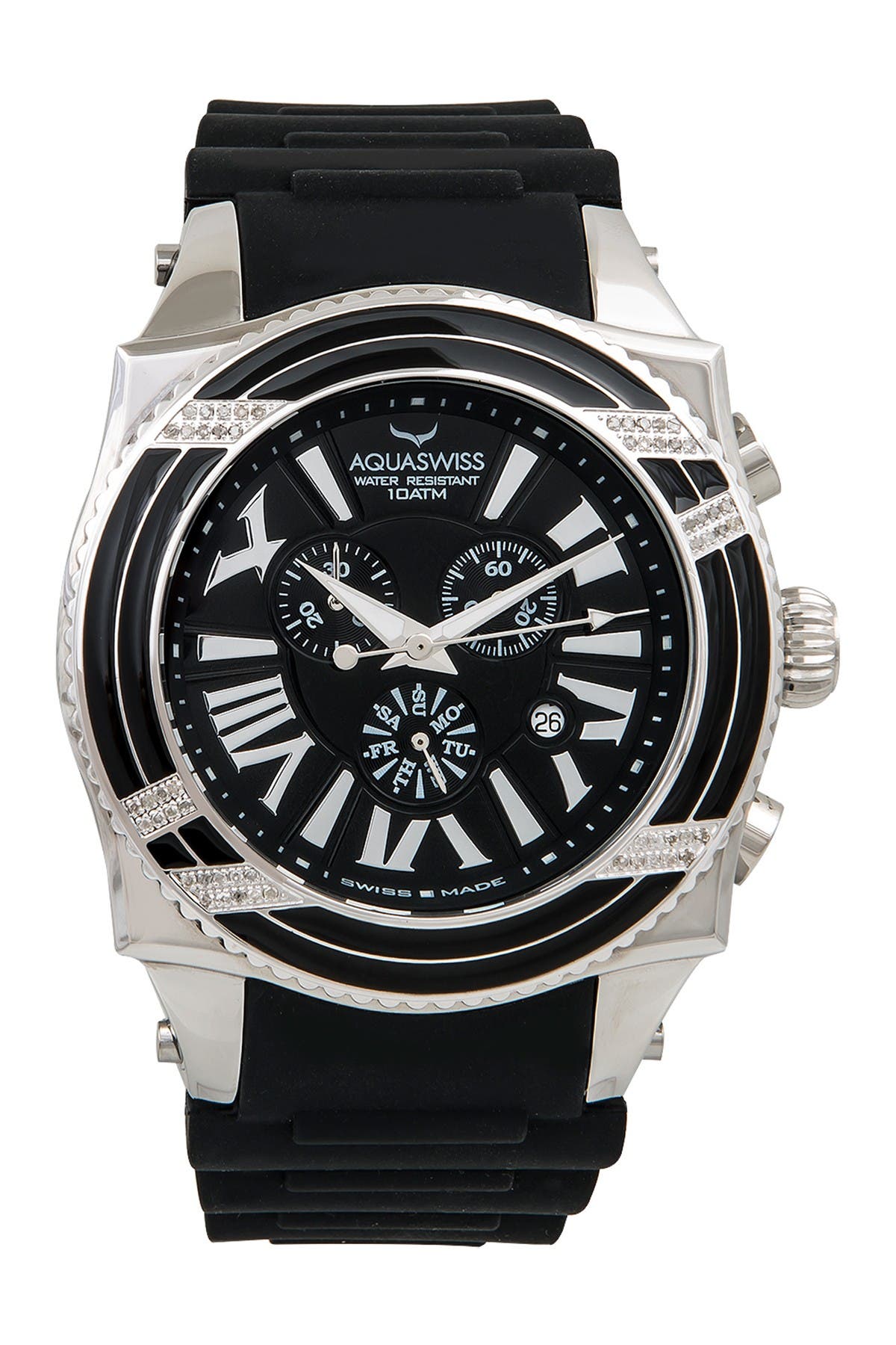 AQUASWISS Men's Swissport XG D Diamond Sporty Watch, 63mm - 0.75 ctw