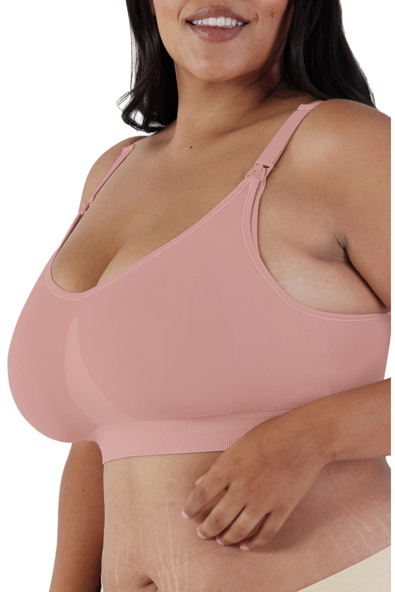 Body Silk Seamless Recycled Nylon Blend Wireless Maternity/Nursing Bra, Alternate, color, DUSTED PEONY