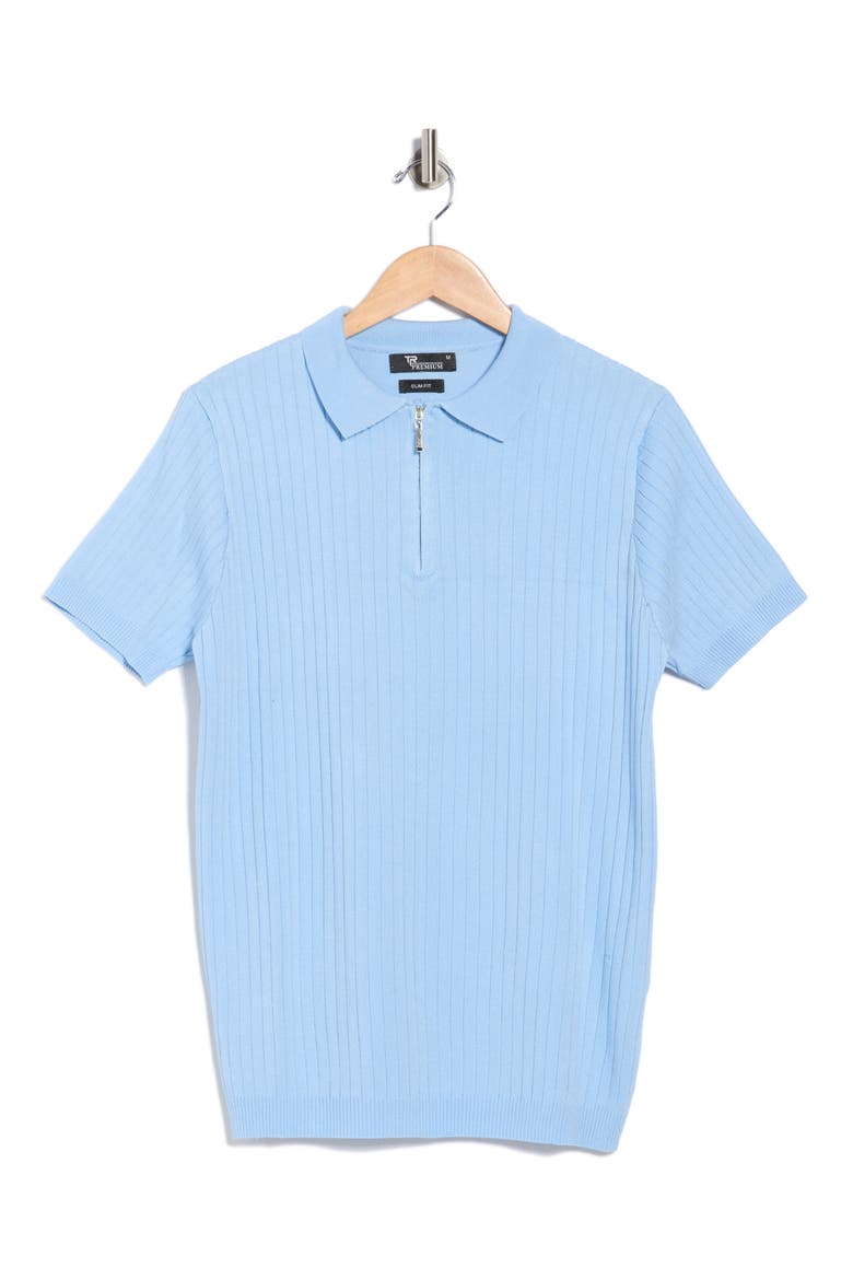 Slim Fit Polo Sweater, Alternate, color, SOFT BLUE