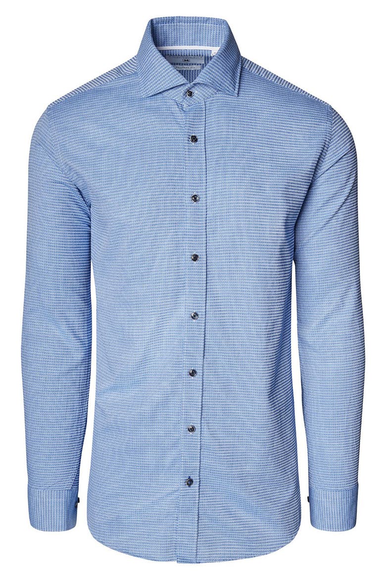 Jacquard Cotton Dress Shirt, Alternate, color, BLUE