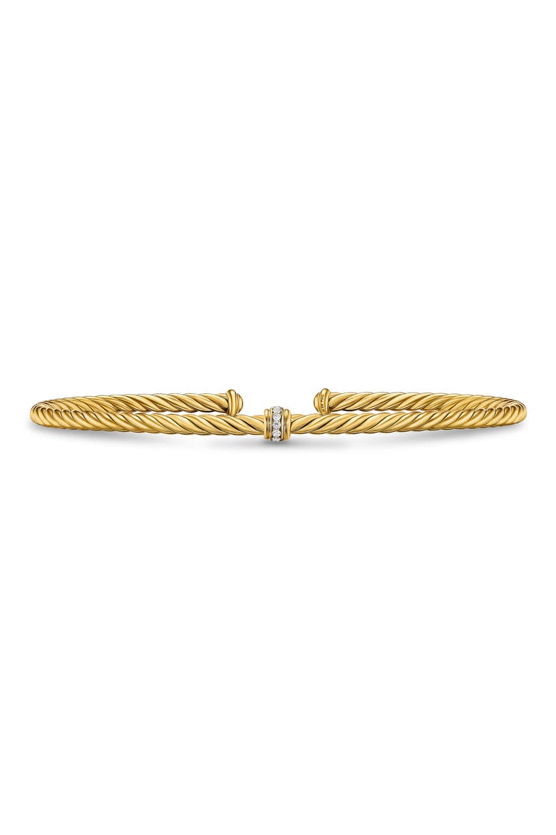 Micro Cablespira® Flex Center Station Bracelet in 18k Yellow Gold, 2.6mm, Main, color, GOLD