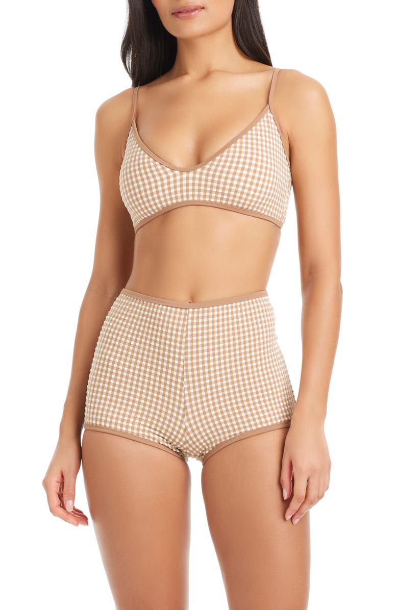 Sanctuary Scoop Neck Swim Top, Alternate, color, Toasted Coconut