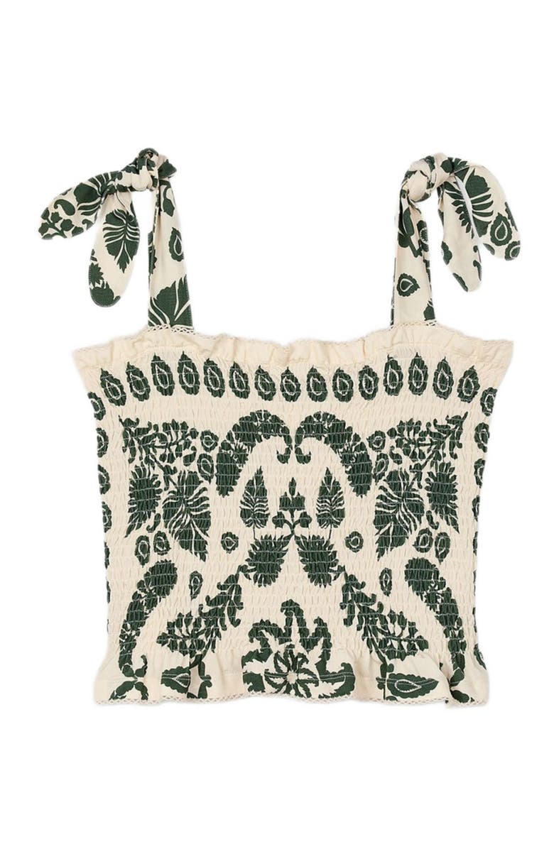 SANDRO Floral motif smocked top, Alternate, color, 