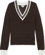 Reiss Courtney Beaded Contrast Trim Sweater