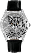 Peugeot Coutoure Leopard Leather Strap Watch- 40MM