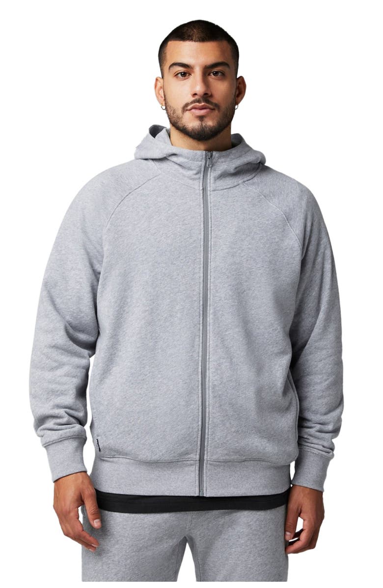 Fabletics The Year Round Terry Full Zip Hoodie, Main, color, Classic Grey Heather