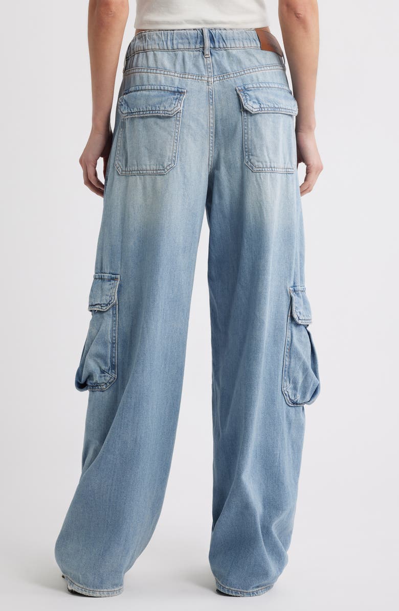 HIDDEN JEANS Cargo Barrel Jeans, Alternate, color, Light Wash