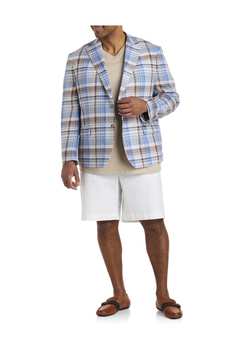 Tallia Big & Tall Madras Plaid Linen Sport Coat, Alternate, color,