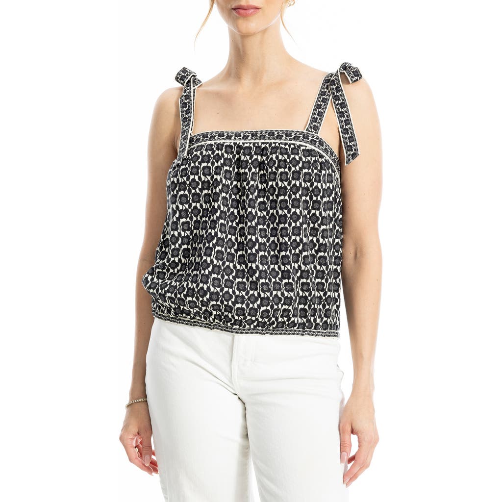 Max Studio Tie Shoulder Bubble Hem Top