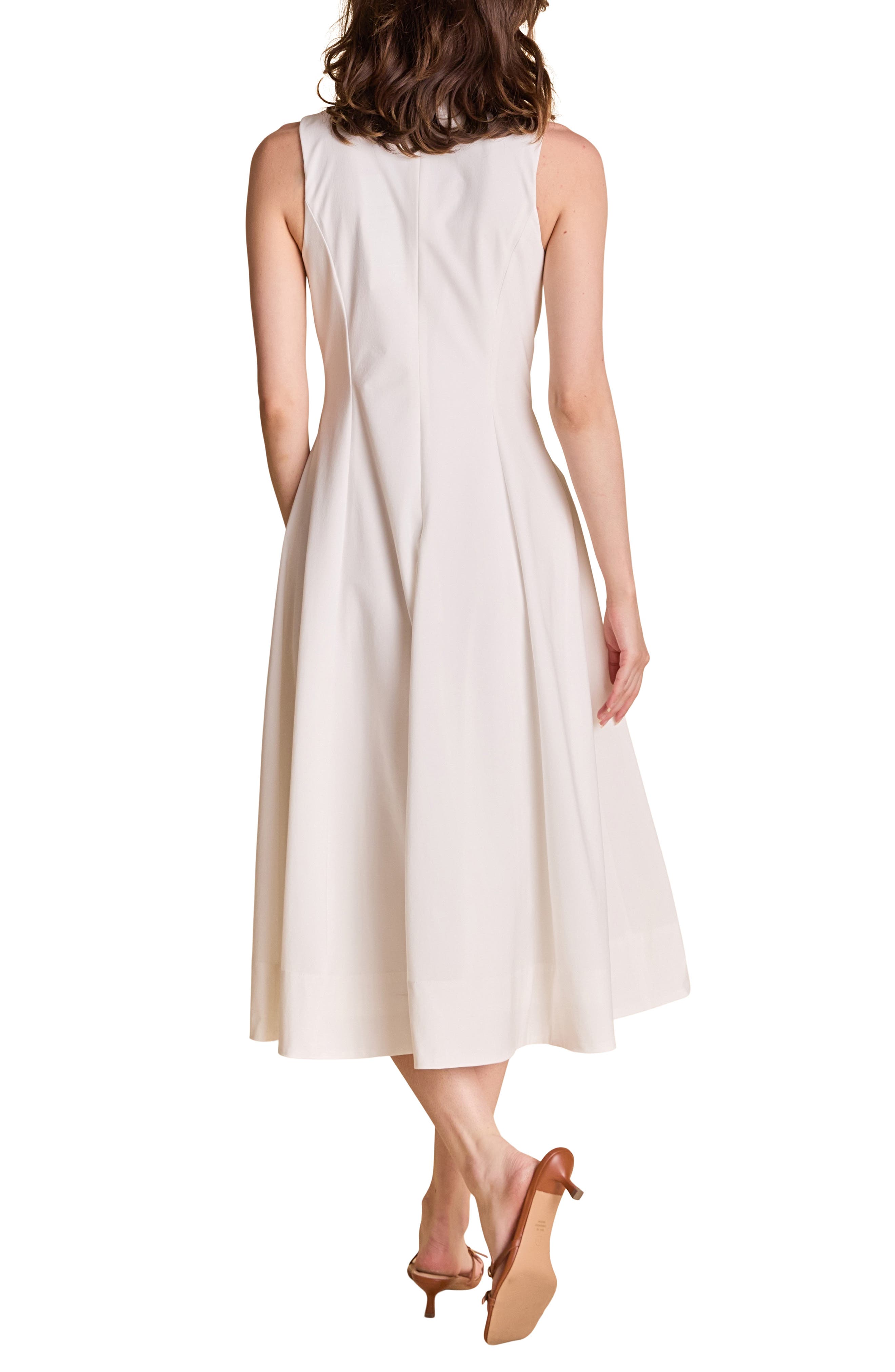 Front Bow Tie Midi Dress - image 2