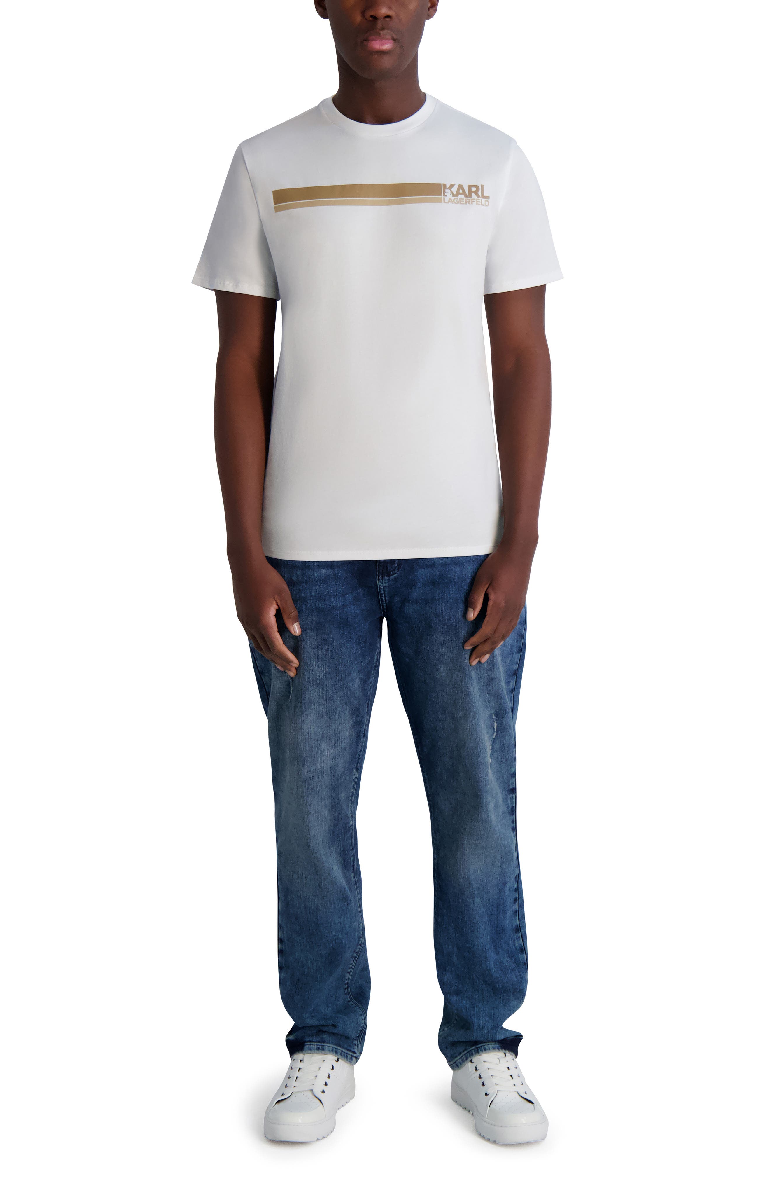 KARL LAGERFELD PARIS Race Stripe Graphic T-Shirt (Men) | Nordstromrack