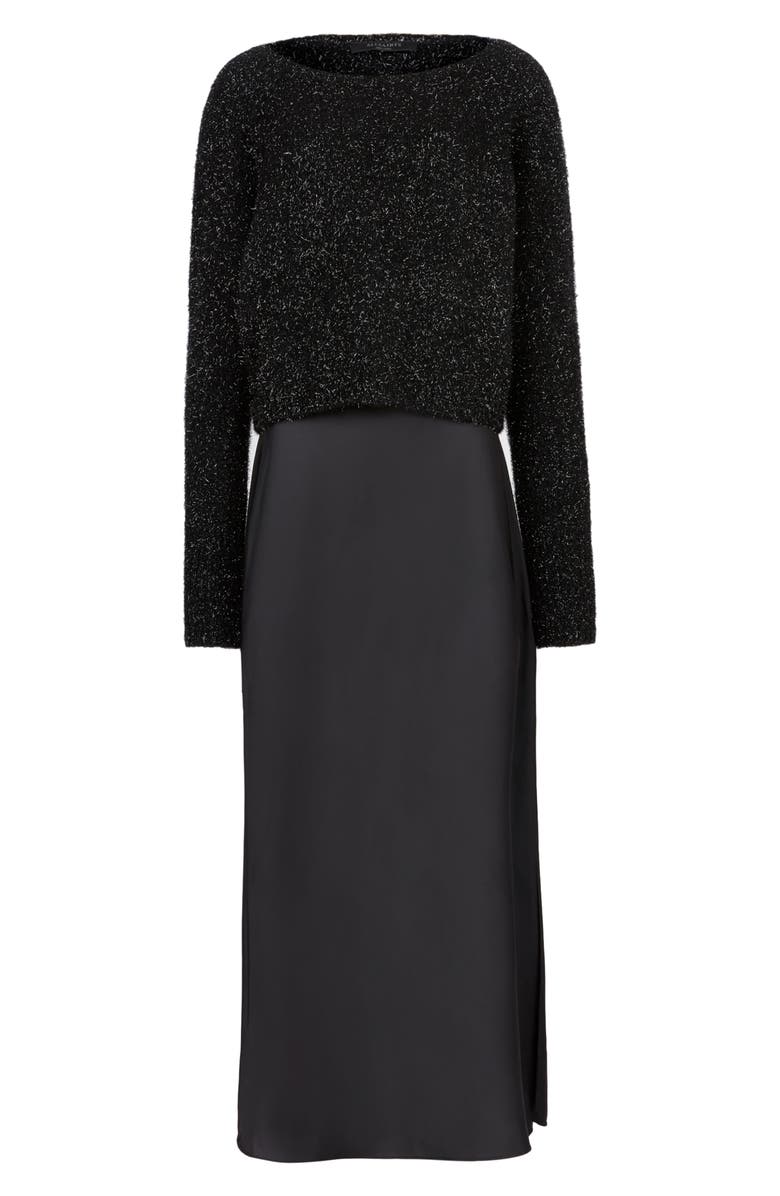 AllSaints Rosetta Tinsel Two Piece Sweater & Slipdress, Alternate, color,