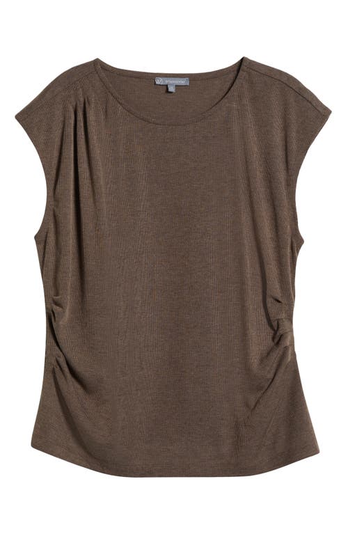 Wit & Wisdom Cap Sleeve Ruched Top