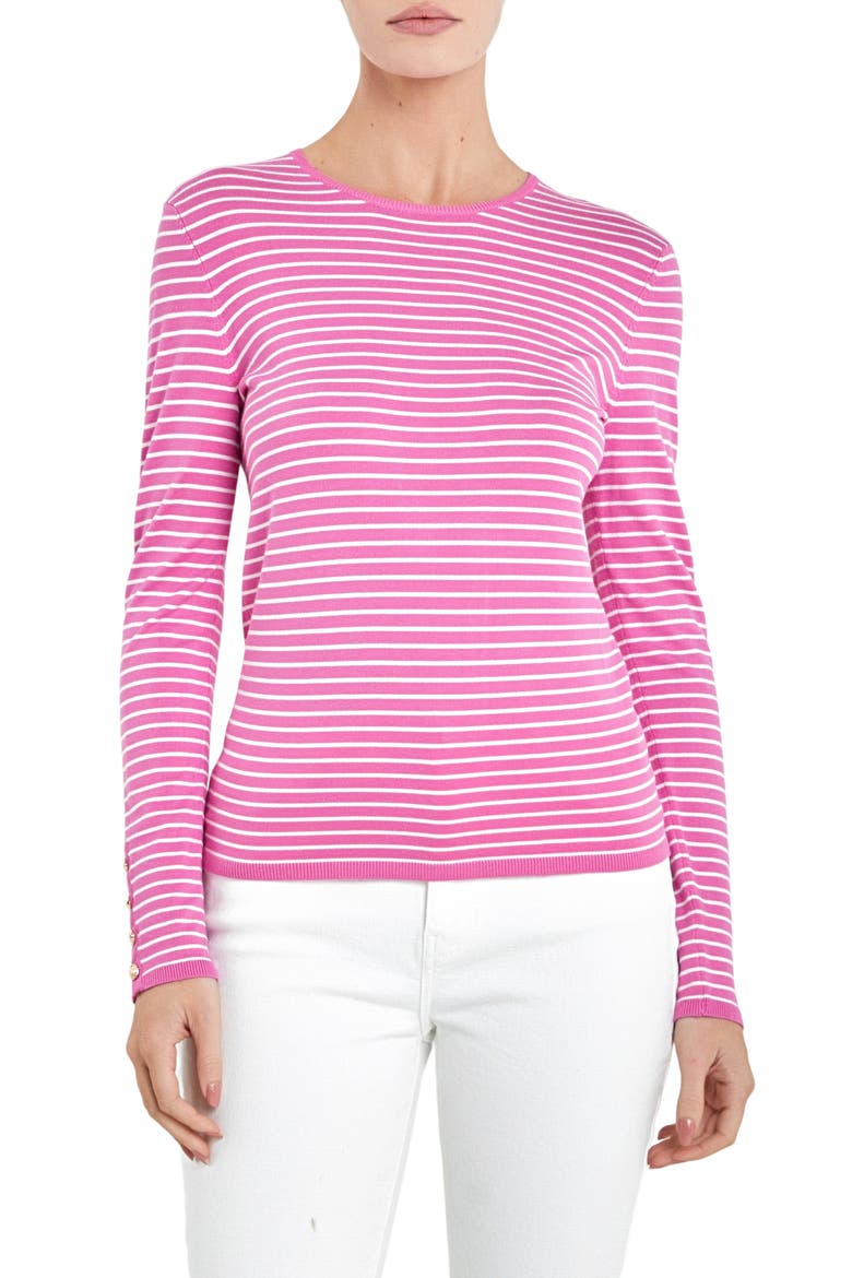 Stripe Sweater, Main, color, PINK/ WHITE