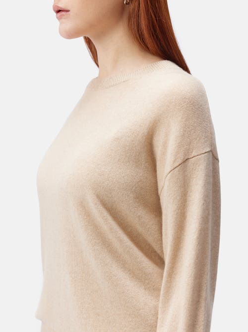 Gobi Mongolian Cashmere Organic Color Cashmere Asymmetrical Sweater In Beige