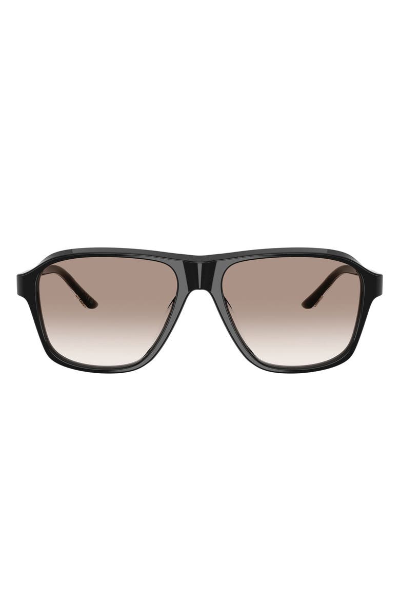 Oliver Peoples Khaite 1978RX 56mm Gradient Pilot Sunglasses, Main, color, Black / Demo Lens Soft Tan Gra
