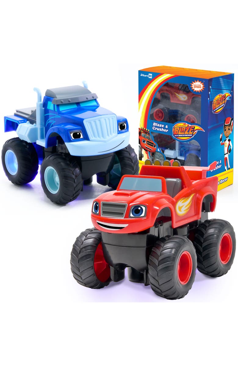 JitteryGit Blaze & Crusher Turbo Racers 2-Pack Monster Truck Set, Main, color, Blue