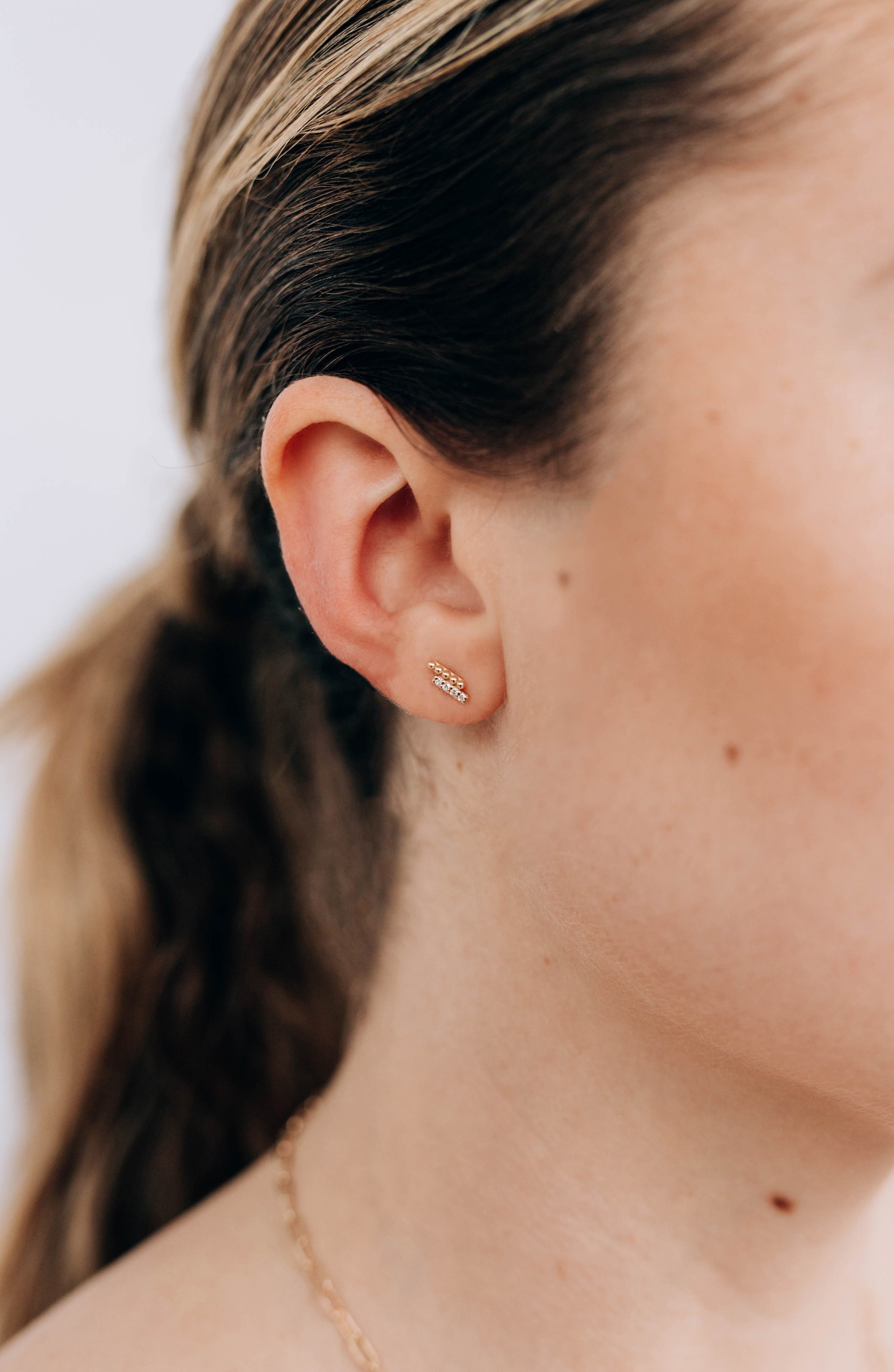 Anzie Dew Drop Pavé Bar Single Stud Earring (Women) | Nordstrom