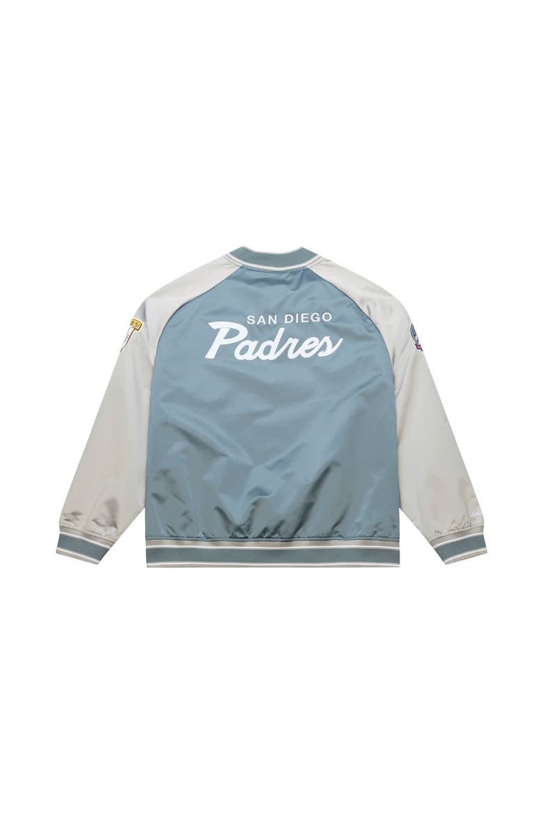 Men's Mitchell & Ness  Gray San Diego Padres Thunderstorm Head Coach Lightweight Satin Full-Snap Jacket, Alternate, color, Gray