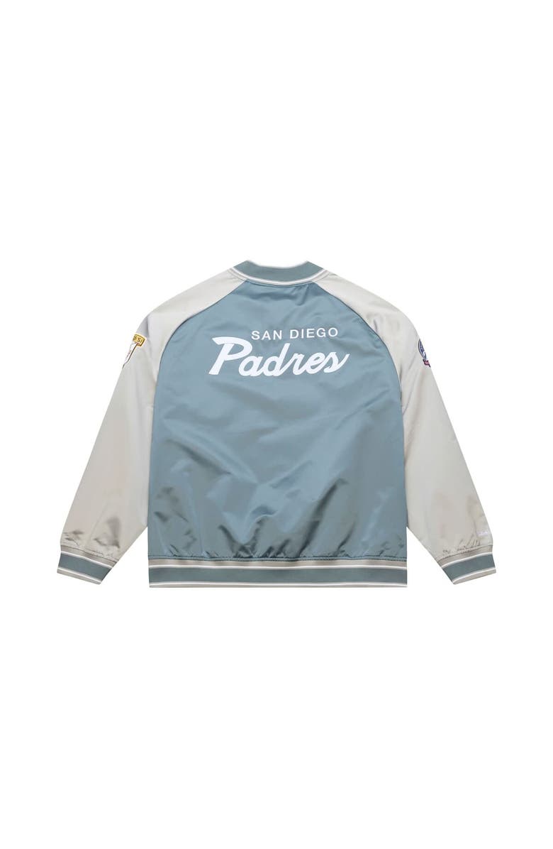 Mitchell & Ness Men's Mitchell & Ness  Gray San Diego Padres Thunderstorm Head Coach Lightweight Satin Full-Snap Jacket, Alternate, color, Gray