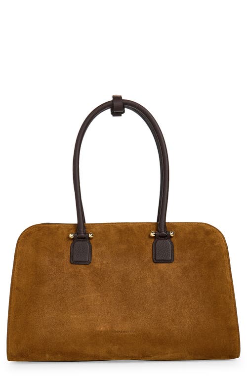 Strathberry Maxi Georgia Suede Bag in Toffee/espresso at Nordstrom