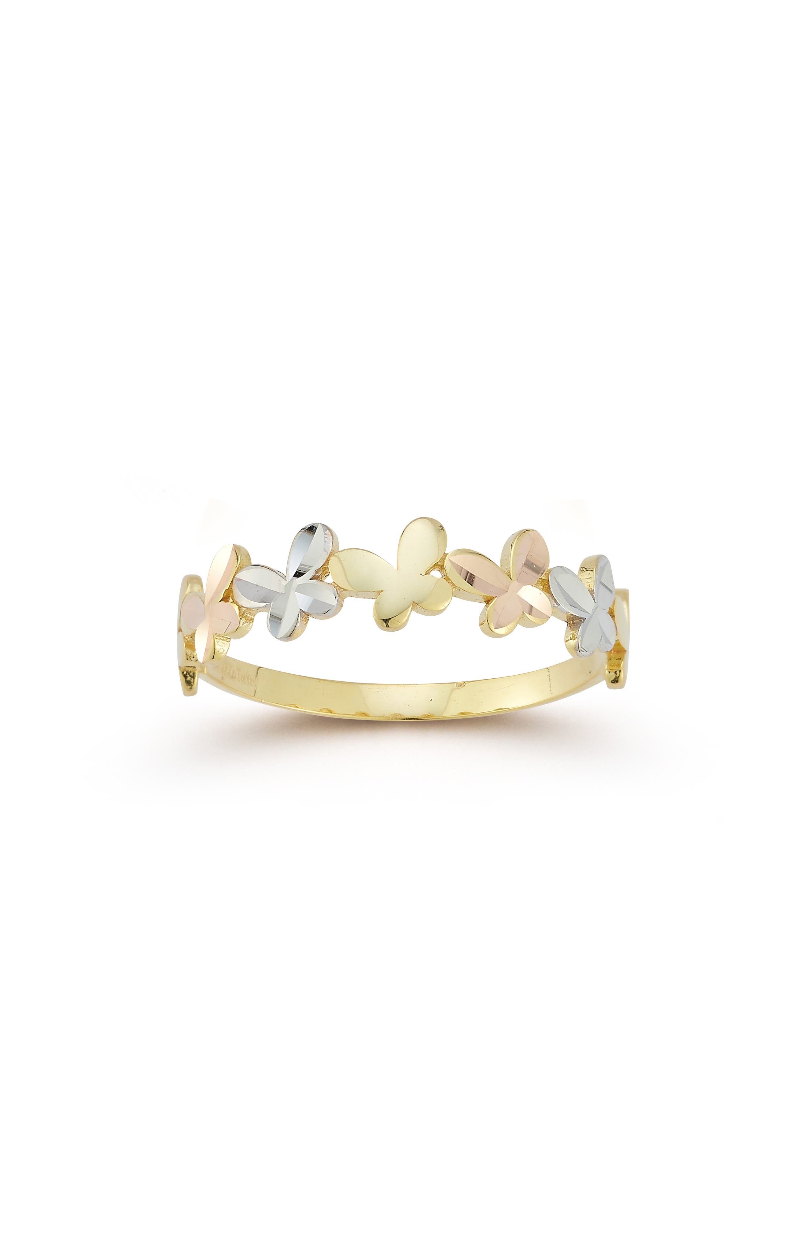 Ember Fine Jewelry Tri Tone Butterfly Ring