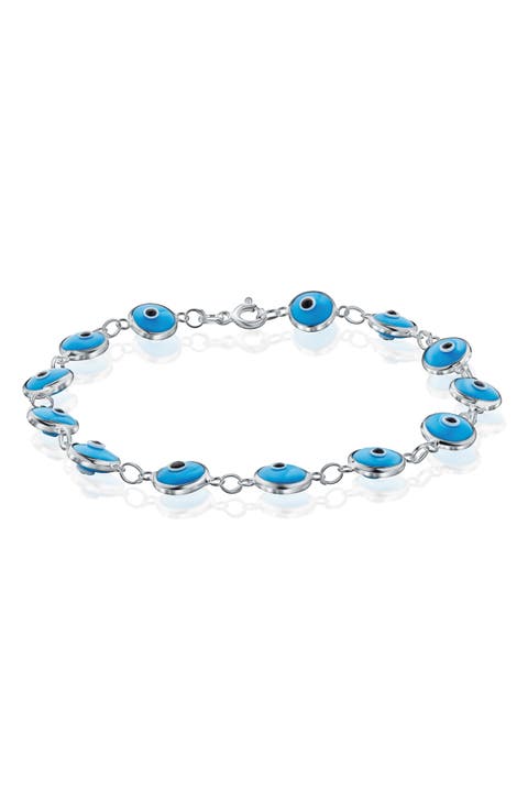 Evil Eye Enamel Station Bracelet