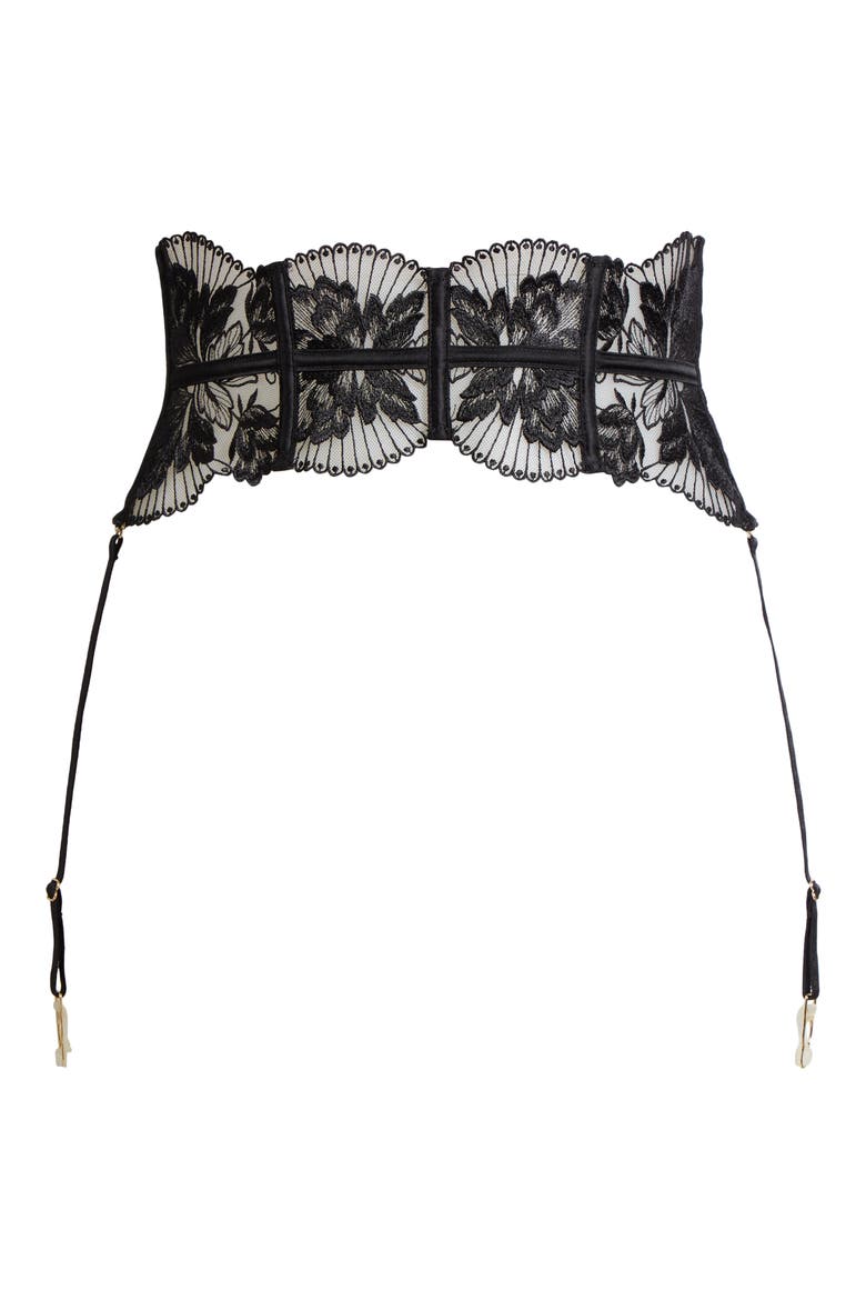 Gabriella Waspie Suspender Belt with Detachable Suspenders, Alternate, color, BLACK