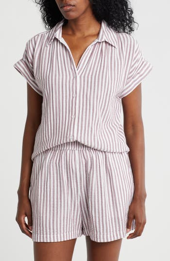 CASLON CASLON® DUO GAUZE BUTTON-UP SHIRT 