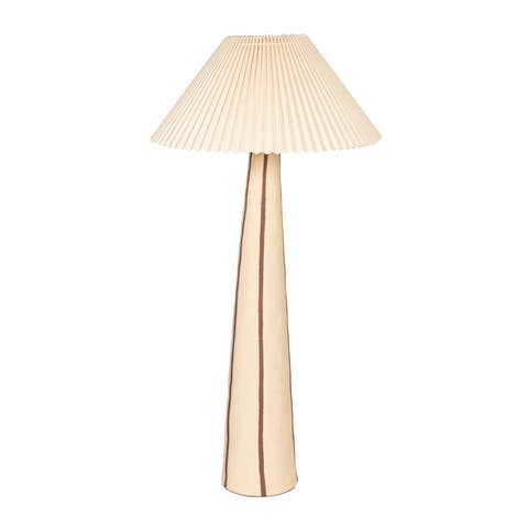 Floor Lamp with Tapered Base and Pleated Shade