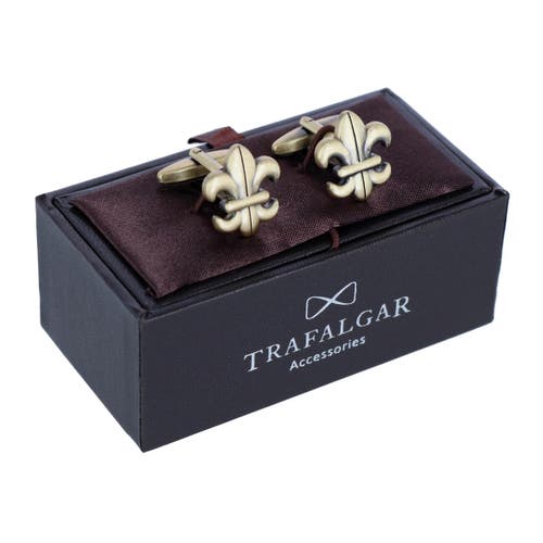 Trafalgar Fletcher Fleur-di-lis Novelty Cufflinks In Anti-brass