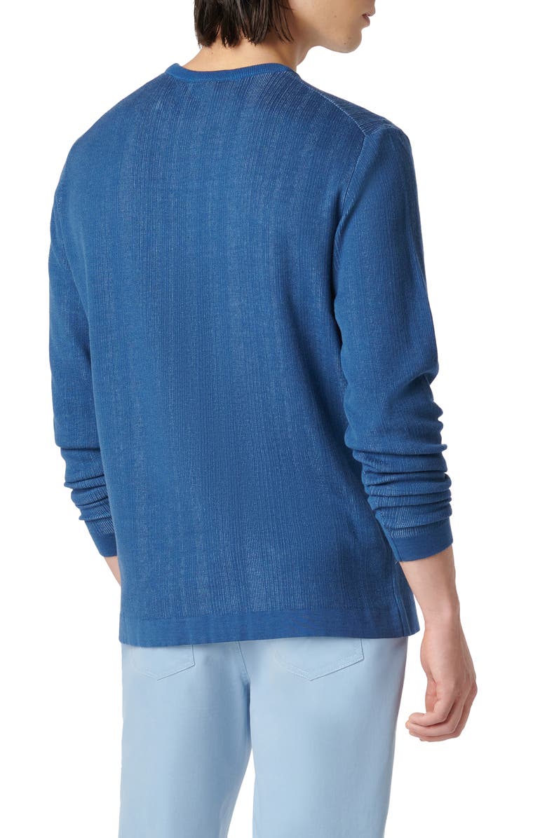 Bugatchi Cotton & Silk Crewneck Sweater, Alternate, color, Slate