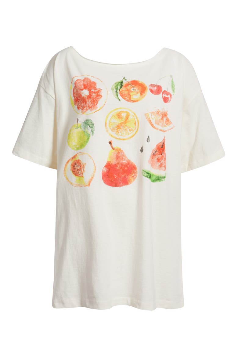 Fruit Watercolor Graphic T-Shirt, Alternate, color, MARSHMALLOW