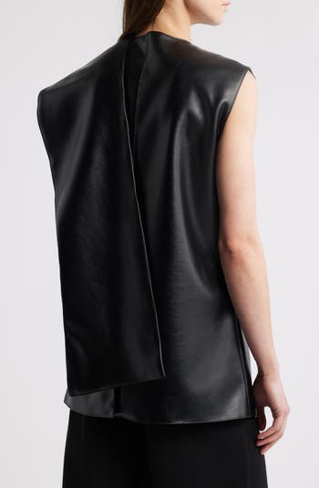 Faux Leather Scarf Top