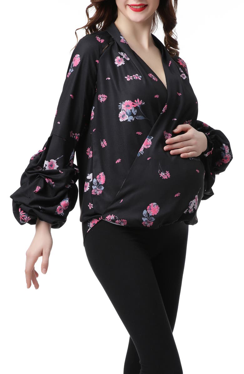 Kimi and Kai Brooklyn Maternity/Nursing Top, Alternate, color, Black