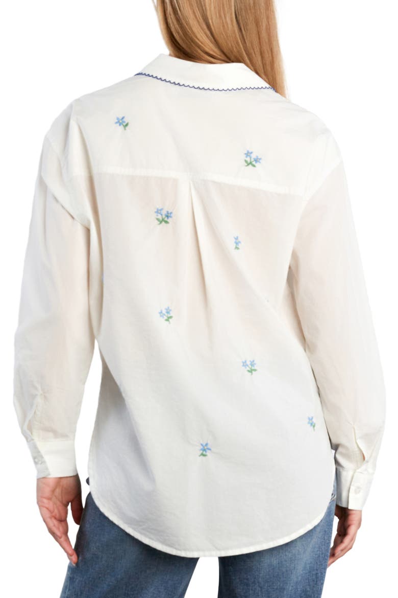 Floral Kisses Embroidered Button-Up Shirt, Alternate, color, BRIGHT WHITE