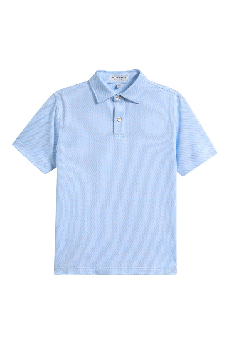 Kids' Bartlett Performance Jersey Polo, Main, color, WHITE/ BLUE