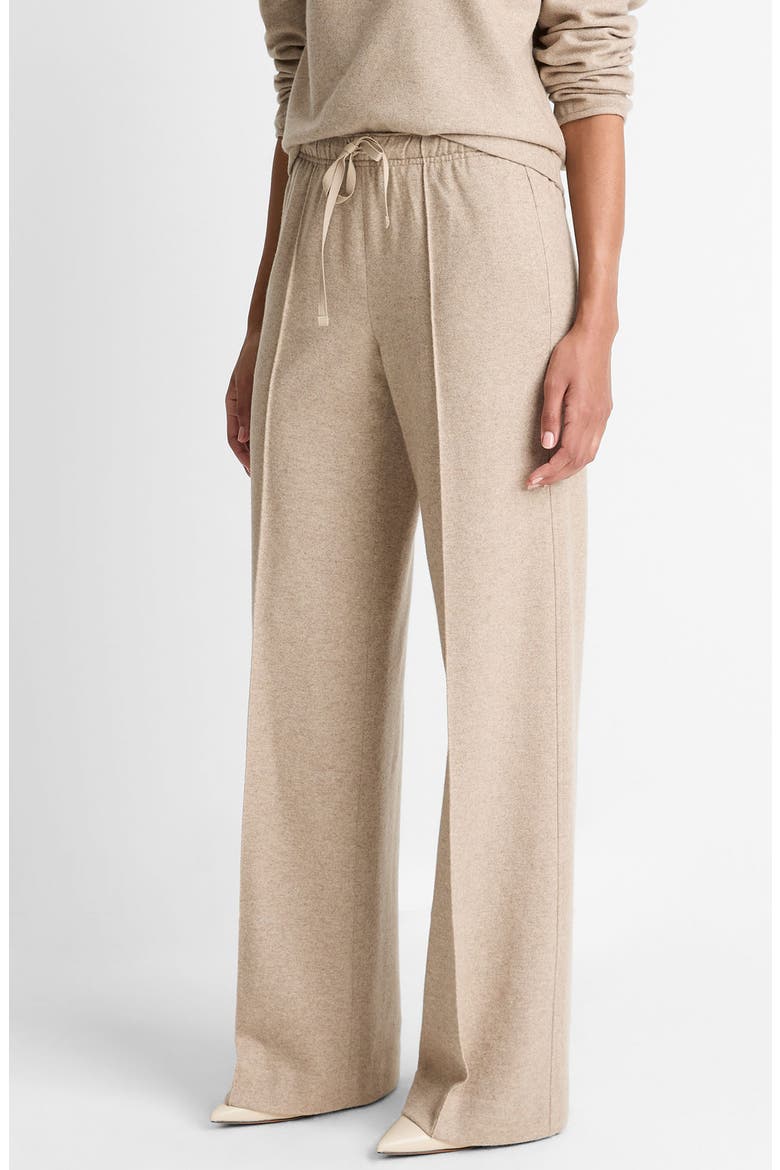 Wide Leg Wool Blend Pants, Alternate, color, MARZIPAN