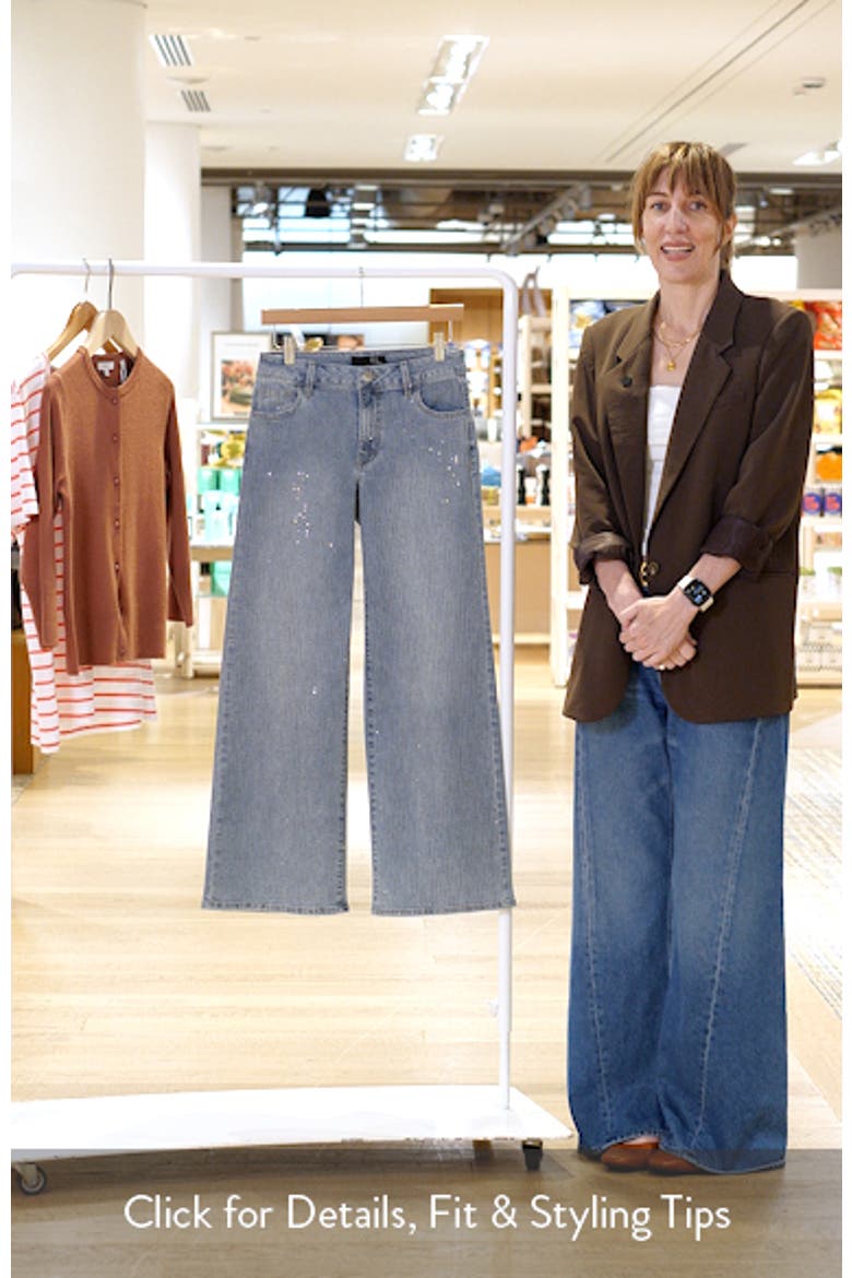 Rhinestone Embellished Wide Leg Jeans video