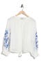 selected White W/ Blue Embroidery