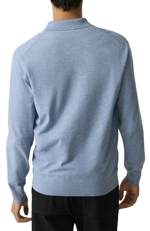 Theory Goris Long Sleeve Polo In Blue
